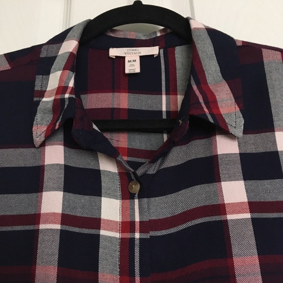 Como Vintage plaid collared tie front shirt - Picture 6 of 12